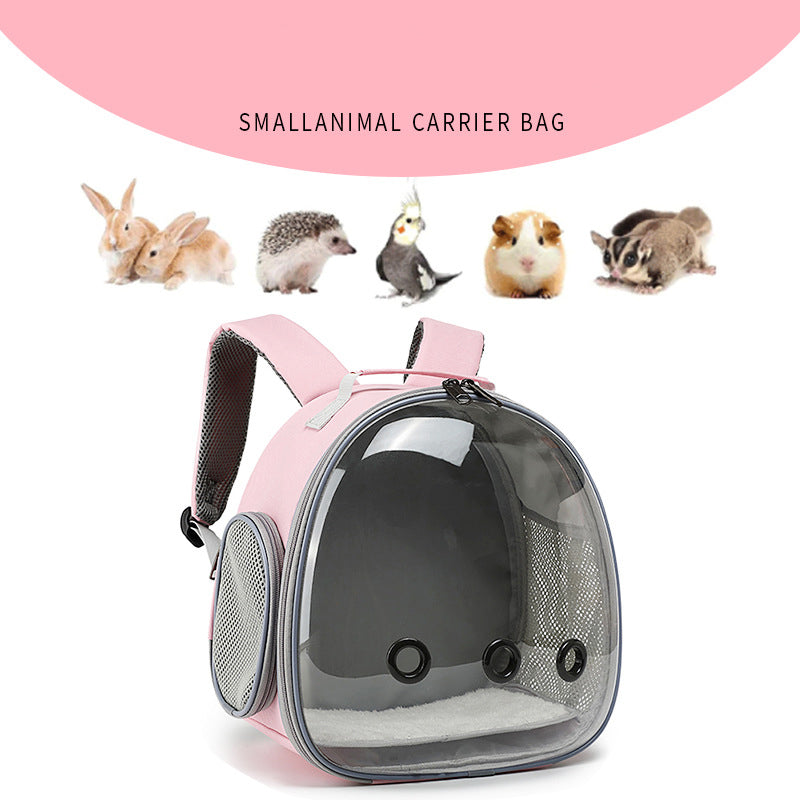 Hamster Pet Backpack Carrier Transparent Small Animal Carrier Guinea Pig Backpack Sugar Glider Ferret Pet Bag Rabbit Bunny Cage